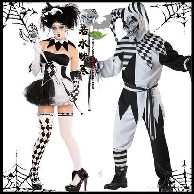 Striped Prisoner Zombie Vampire Costume