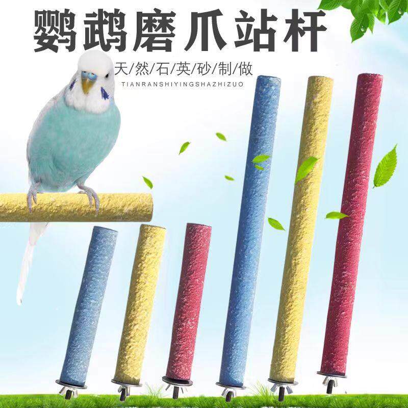 鹦鹉磨爪棒磨砂鸟站杆站棍不锈钢玄凤鹦鹉站架磨甲器磨嘴鹦鹉用品