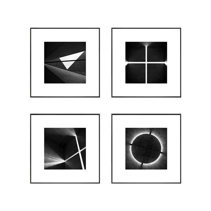 默片摄现简约黑白QX202209玄古关画高级影复挂代画六联工业风客厅