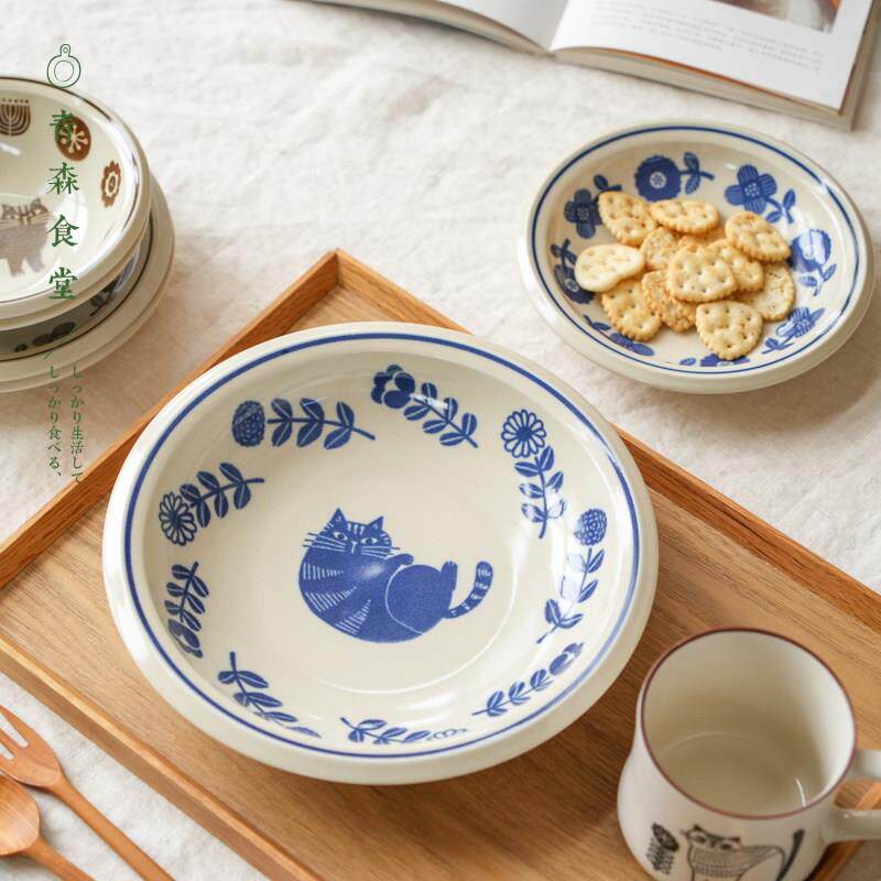 〈青森食堂〉日本制decole FIKA猫咪轻量陶瓷小钵甜品碟咖喱餐盘