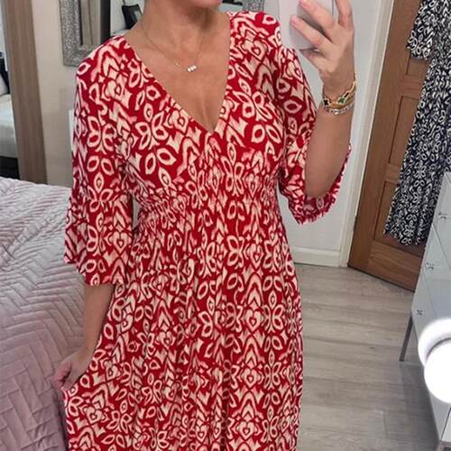 Large size super fairy collar floral dress, beach dress,