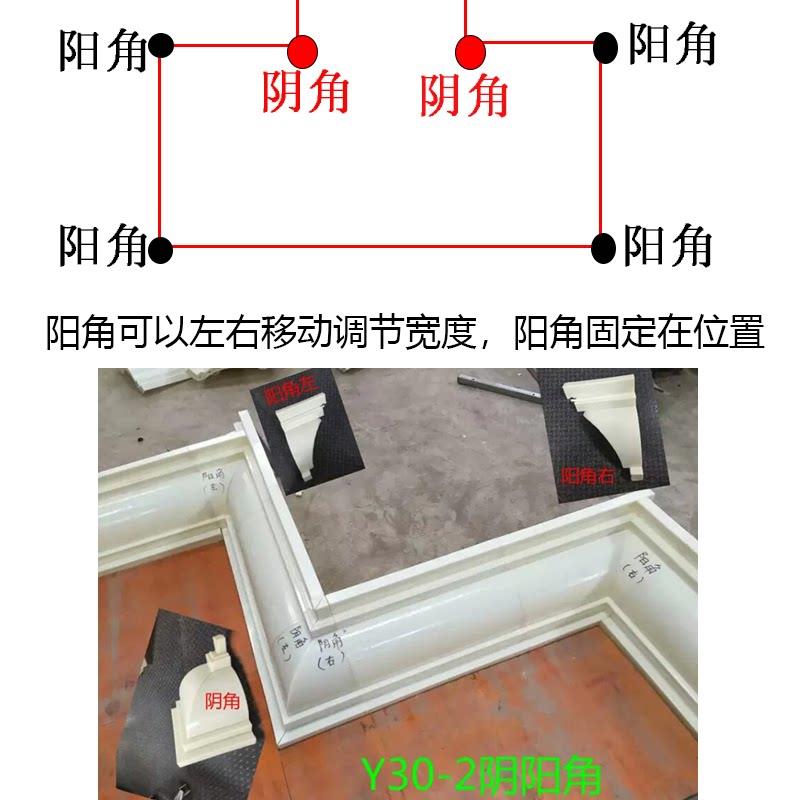 屋檐线条外角虎抓线条内外角欧式模具水泥构件罗马柱室外转角模型