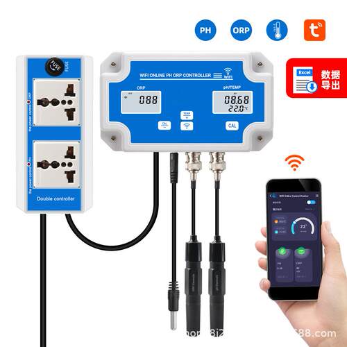 涂鸦WiFi连接在线水质检测仪三合一PH/ORP温度鱼缸养殖水质监测仪
