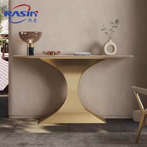 轻门奢岩正桌板玄关入户LTI对条案走廊靠墙端景台简约现代玄关台