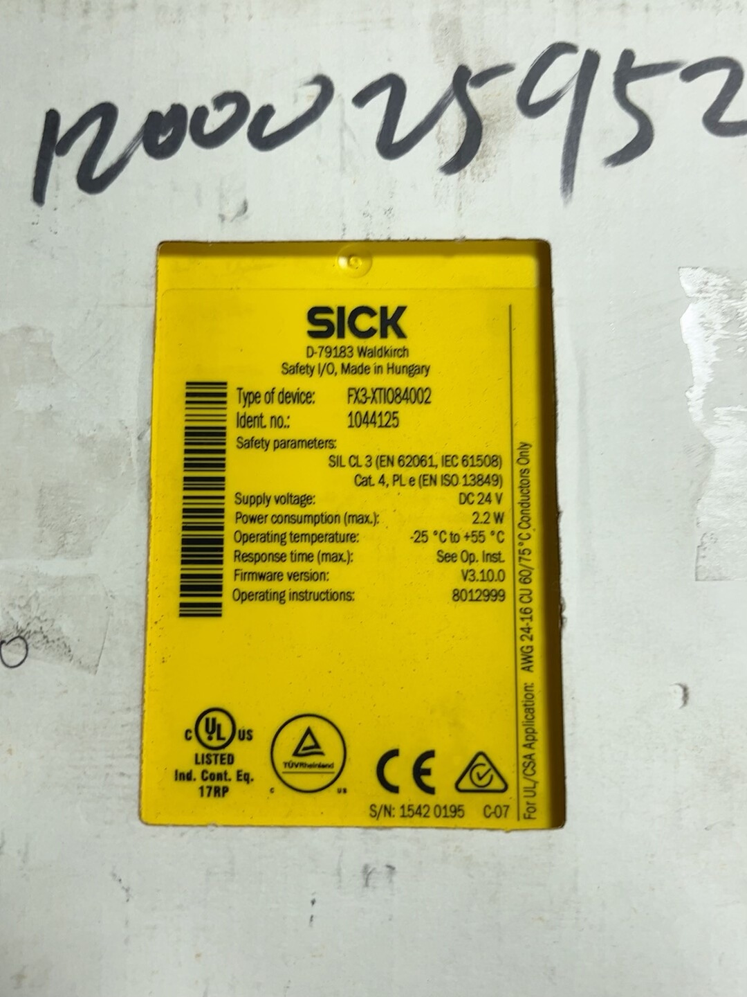 德国sick FX3-XTI084002 货号1044125