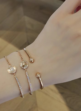 99新伯爵时来运转玫瑰金滚珠钻石手镯正品二手G36PQ100先尺码咨询