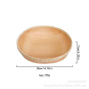 柳编笸箩馒头筐家用藤编收纳筐针线簸箩圆形干果篮柳编婚嫁喜筐篮