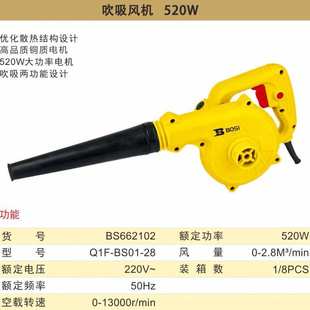 波斯工业级吹吸风机吹尘机汽车清灰除尘器沙发吸尘机吹尘鼓风机