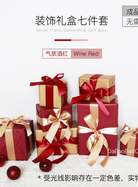 正品开箱喜庆节装日装饰礼盒红色橱窗背头新年装精饰美礼饰盒成品