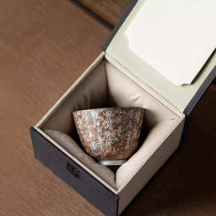 禅意茶杯单个陶瓷茶盏建盏单杯 七碗茶鎏银主人杯品茗杯中式