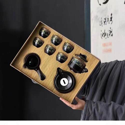 懒人泡茶器半全自动功夫茶具套装家用办公会客高档陶瓷石磨新款