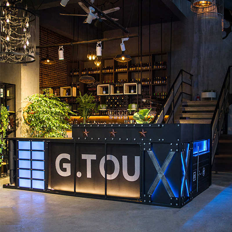 工业风收银台复古酒吧台厂家直销铁艺奶茶店饭店清吧酒吧KTV吧台