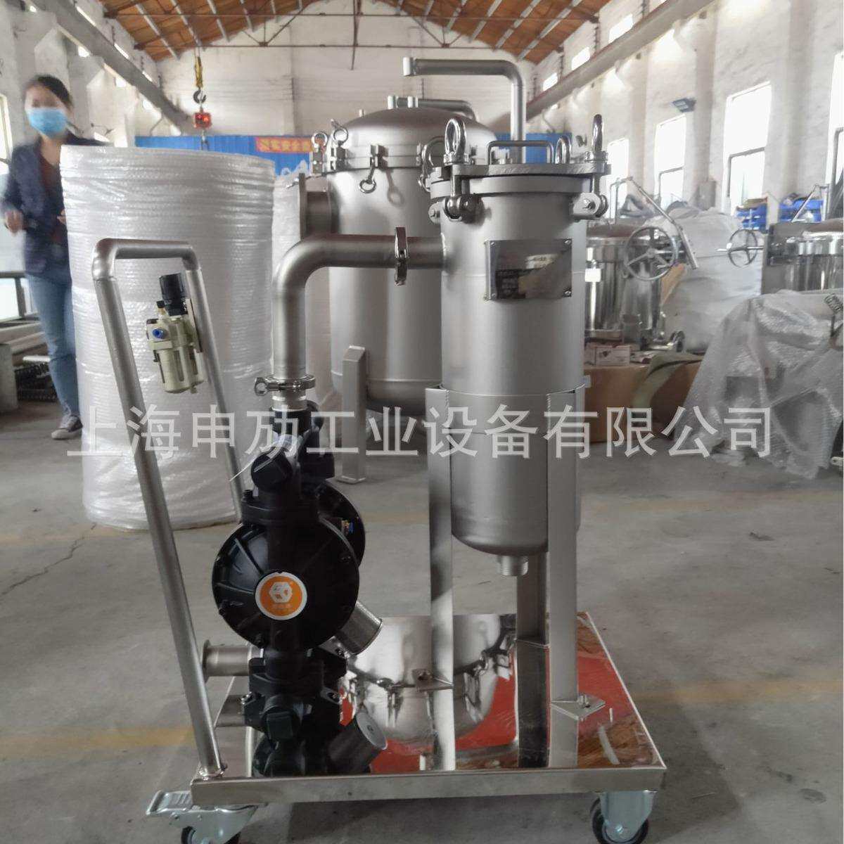 304小推车隔膜泵袋式过滤器，胶水、涂料、油墨过滤滤芯耐腐超滤