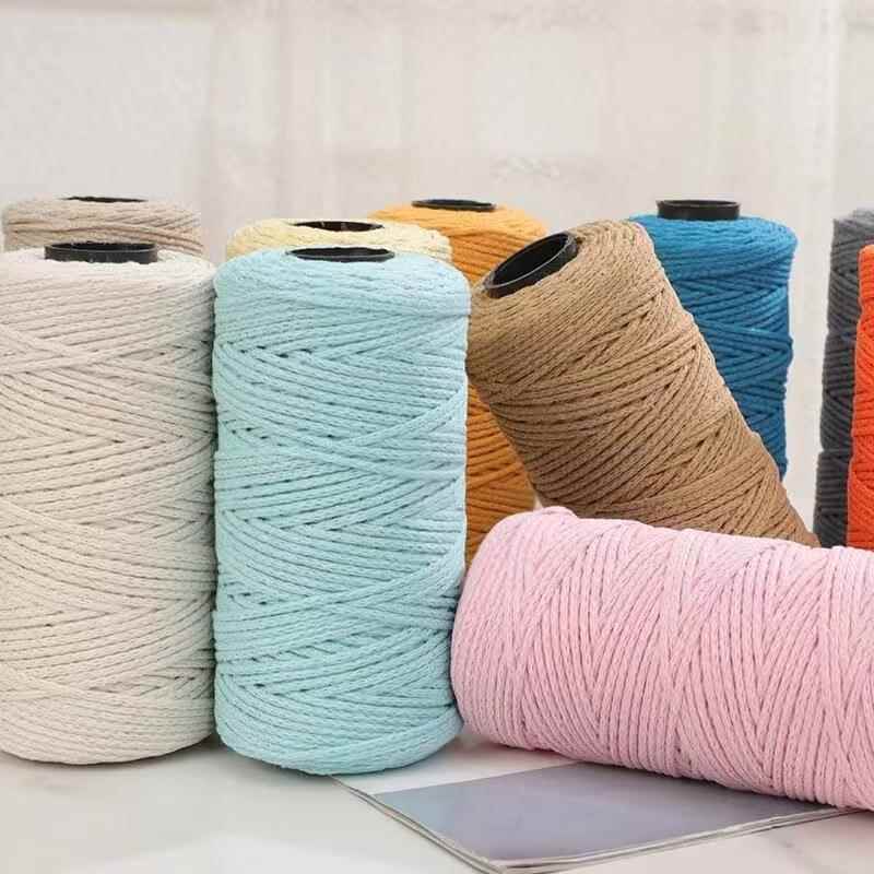 中粗2mm精梳空心棉线团手工编织帽子钩针勾包包车坐垫diy棉麻毛线