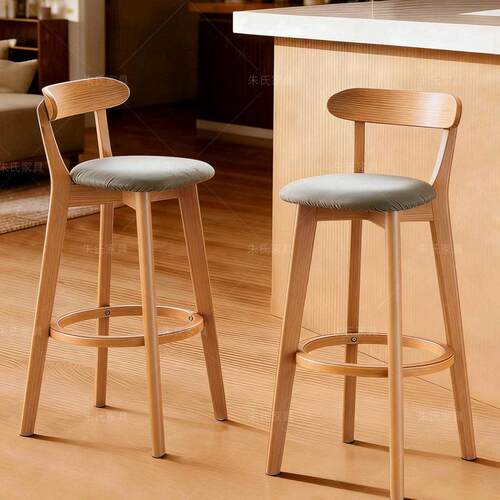 吧台椅子实木高脚凳吧台凳子简约家用高脚椅商用餐椅收银餐桌椅子
