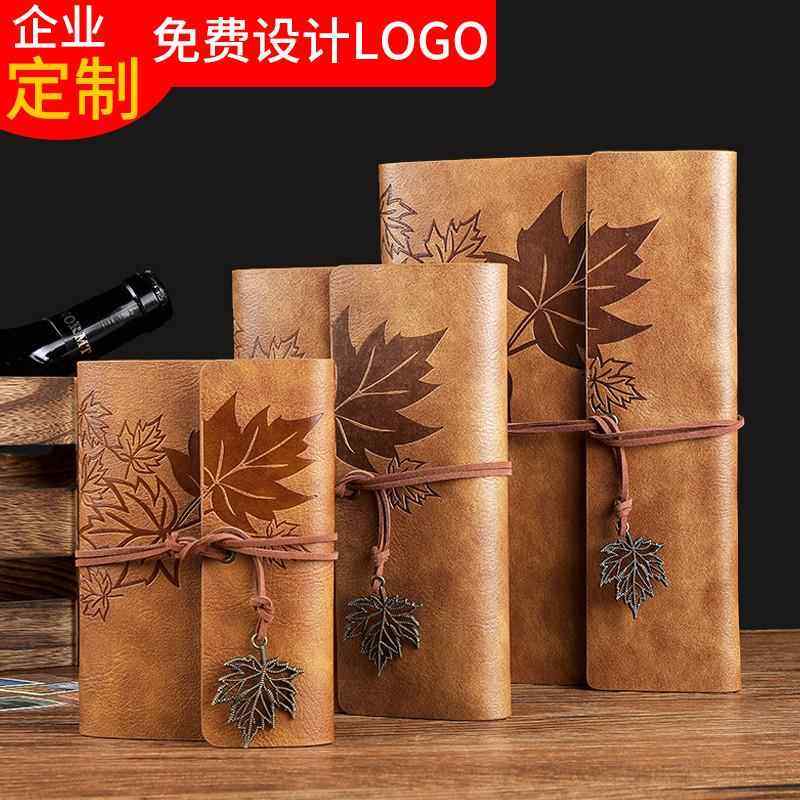 厂家现货复古绑带手账本三折活页笔记本学生记事本旅游打卡盖章本