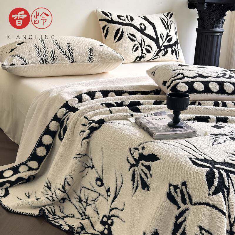 【香龄优品】法式复古风阳离子大提花复合绒毯子毛毯沙发毯午睡毯