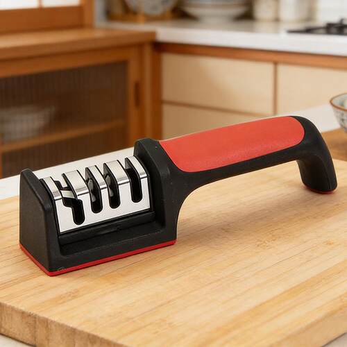 Quick Kitchen Knife Sharpener - Dual-Sided, Three-Stage Mult
