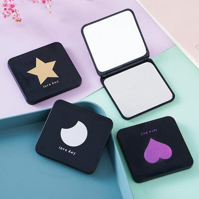 Cute Mini Portable Makeup Mirror, Double-Sided Compact Foldi