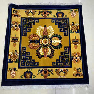 藏式纯羊绒立体剪花地毯十字金刚杵地毯藏毯沙发垫拜垫瑜伽坐毯