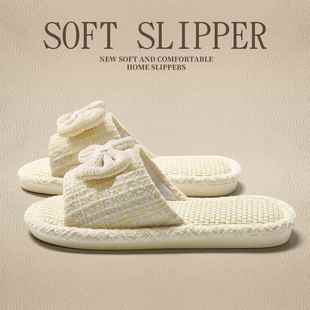 四季 全亚麻拖鞋 室内家居透气防臭地板棉麻布一字拖鞋 2025新款 女款