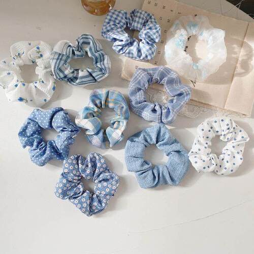 3/5/Pcs Silk Scrunchies Print Leopard Scrunchie Set Elastic