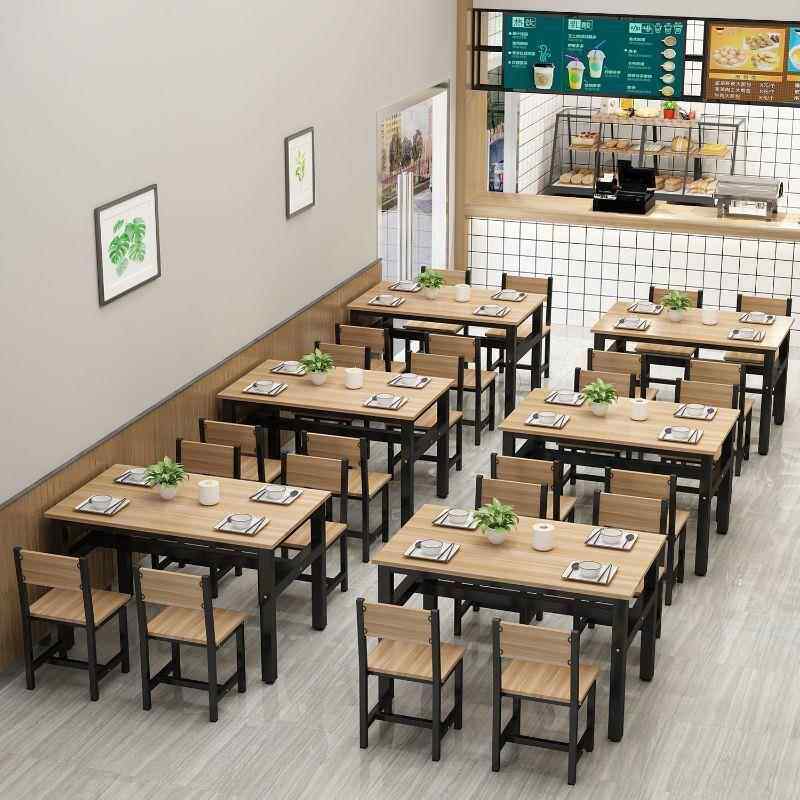 合饮店长方形组桌早餐小吃店专食堂BFT快餐饭店用桌椅套装餐餐桌