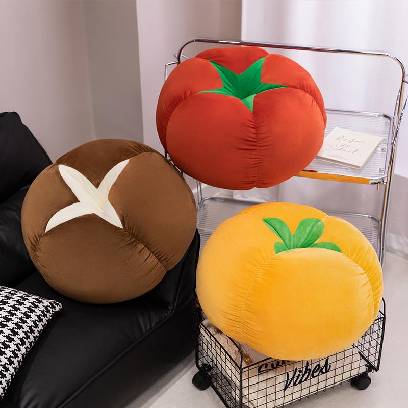 可爱蔬菜家居坐垫椅子垫屁垫餐椅座垫香菇番茄柿子抱枕拍照道具