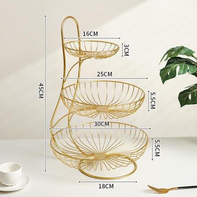 高档轻奢水果盘家客厅茶零食果三层水果几篮创意多层用时尚收糖纳