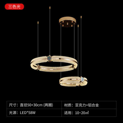 厅长吊灯轻奢楼别墅现代楼梯复式灯旋转大高档简约中空客厅吊灯