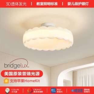 普瑞护眼极简奶油风卧室吸顶灯现代简约主卧灯LED房间灯无极调光