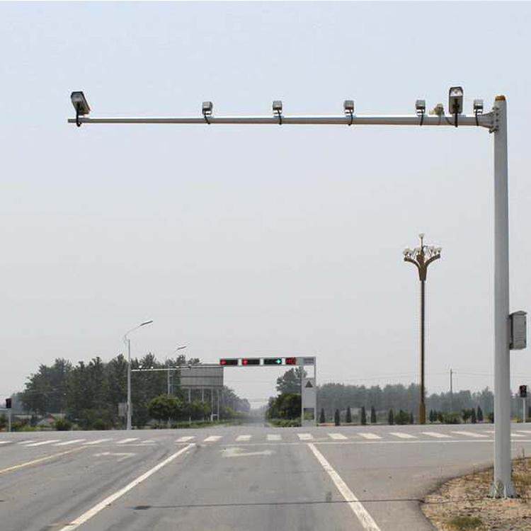 监控杆道路马路监控立杆小区HCE户外L型交杆件通监控信号杆