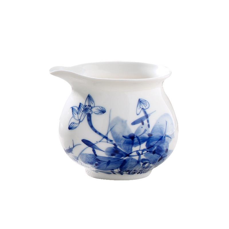 景德镇陶瓷手绘青花瓷公道杯家用茶具配件茶海分茶器