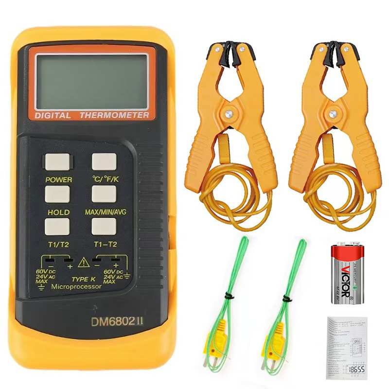 DM6802数字温度表双通道温度测试表 DM-6802数字温度计