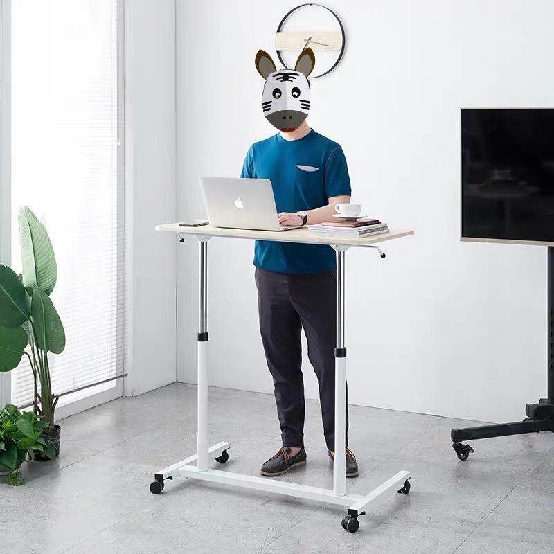站立式升降电脑桌家用懒人床边书桌可调节沙发边桌移动写字办公桌