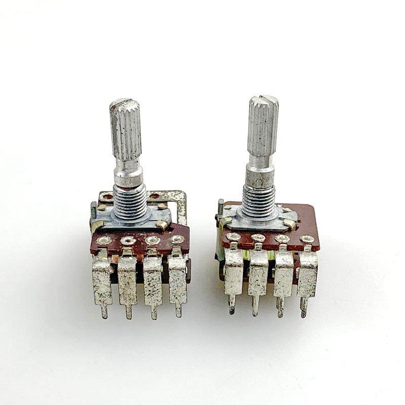 库存16型8脚双联电位器A100K立式弯脚带等响抽头 功放音量调节