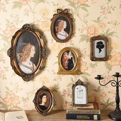 美装式复古宫家廷BJ1487树脂相框居软壁挂艺文仿木轻奢浮雕画框挂