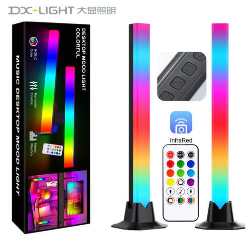 音乐节奏拾音灯rgb幻彩红外遥控led电竞游戏灯桌面氛围小夜灯