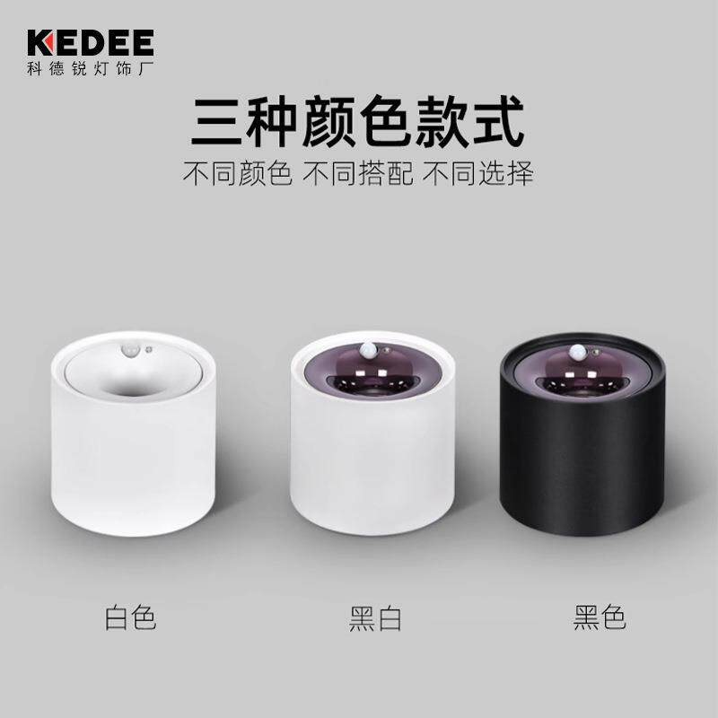 新款直销人体感应全光谱普瑞明装射灯led天花灯入户玄阳台走廊关