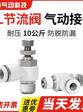 SL接头气管快速快插节流阀01气动6可调02气缸调速阀SL4螺纹8-M5