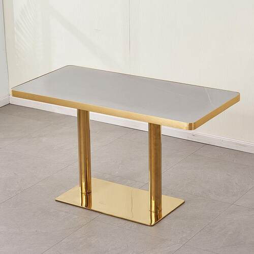 实木岩板大理石饭店拉面馆专用桌椅小吃店餐桌商用餐饮店奶茶店桌