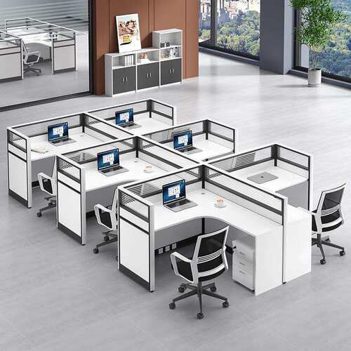 屏风卡位l型办公桌职员桌工位办公室卡座4人位员工办公台双人组合