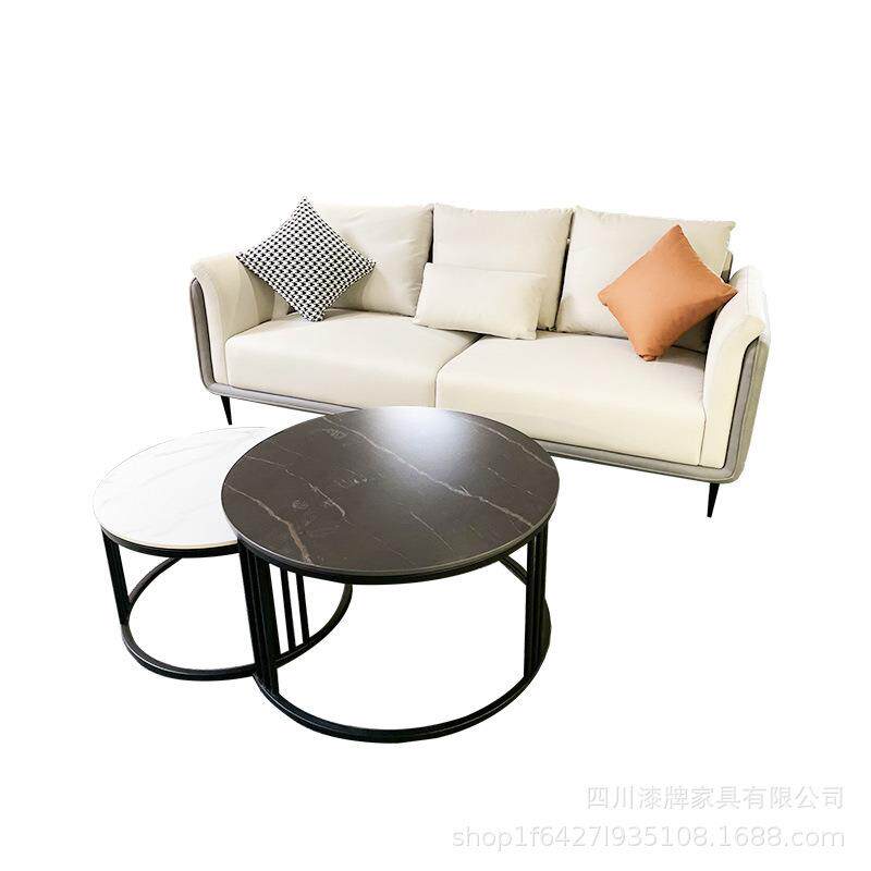 新款轻奢科技布沙发茶几小户型简约现代客厅多人组合耐磨耐脏
