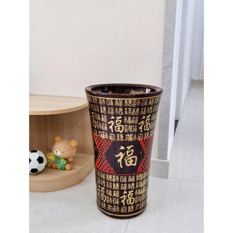 特大号福字花盆陶瓷陶瓷花盆招财金钱树盆景盆栽泥土土养花盆家用