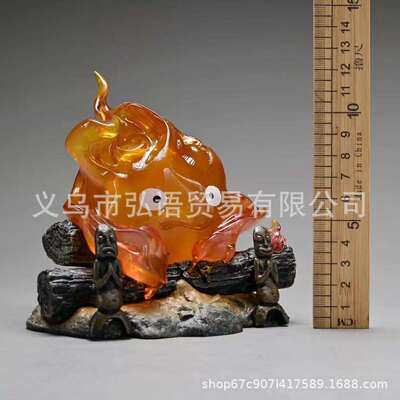 心脏的火苗火焰卡西可发光火之法恶魔25252型吸灯模雕像树脂摆呼