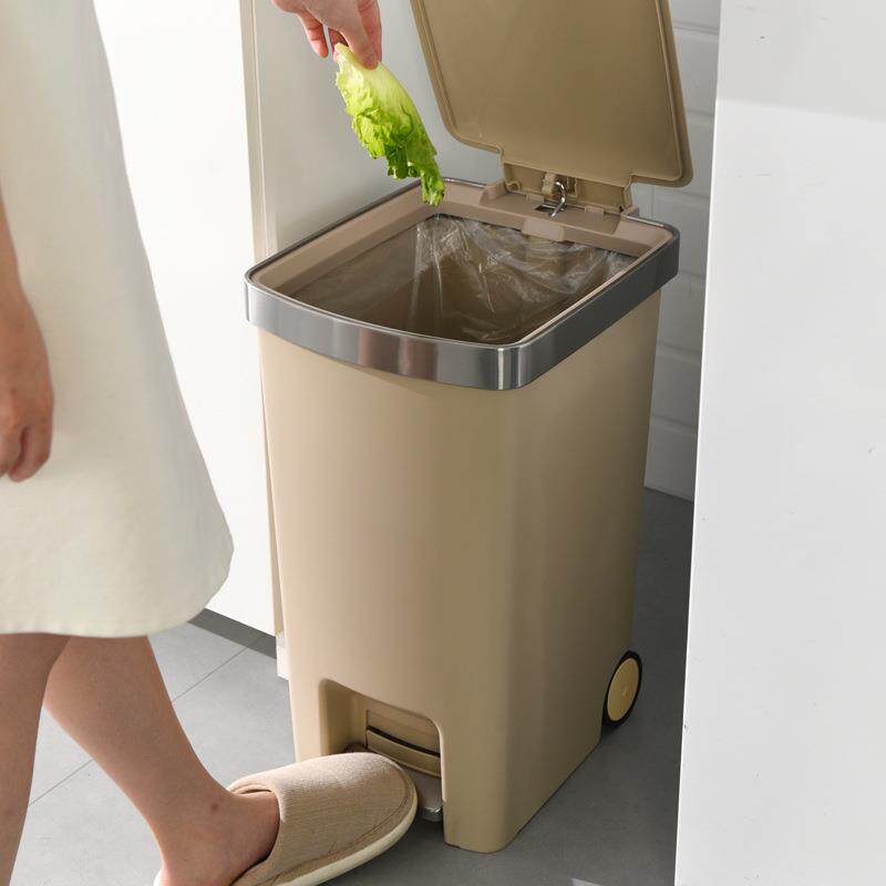 大号垃圾桶卫卫生间TG5270T厨房外厕所带盖脚踩户滑轮生卧室客桶