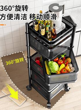 Kitchen rotating multifunctional storage rack, home floor st