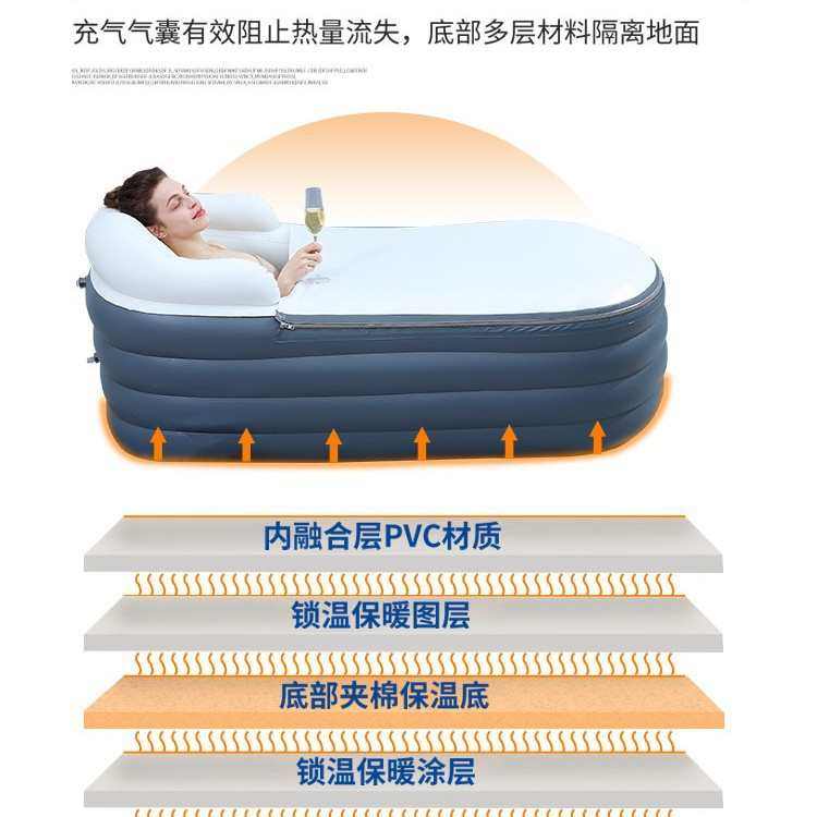 SPA成人泡澡桶充气浴缸水疗机折叠浴桶洗澡SPA浴缸大人家用泡澡桶