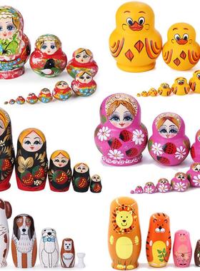 5/10-Layers Houten Russian Nesting Doll Matryoshka Poppen Vo