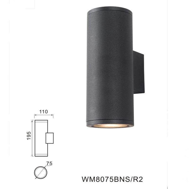 户外双头壁灯圆形防水上下发光铝材别墅外墙门口楼梯过道壁灯